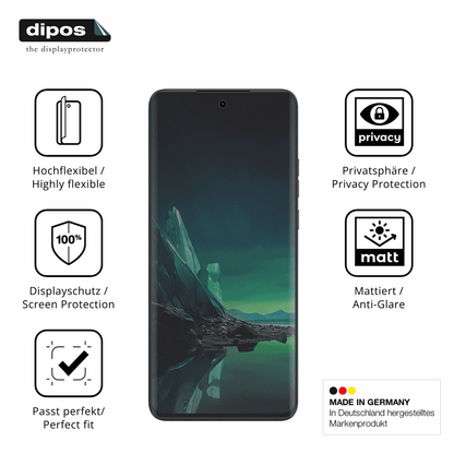 Flexible TPU-Folie passend zugeschnitten für Motorola Edge 40 Neo, mit Privatsphäre-Schutz durch Sichtschutz-Folie