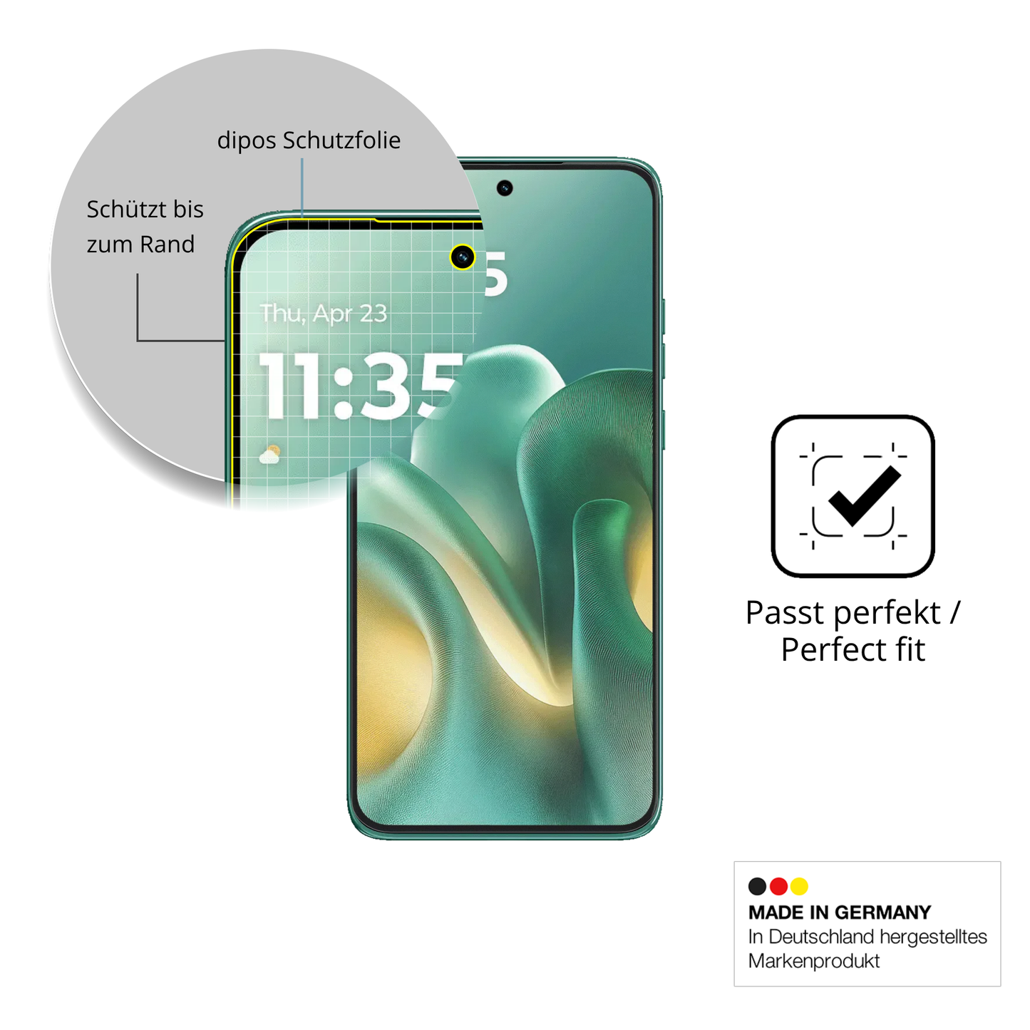 Besonders flexibler Displayschutz mit Anti-Shock-Schicht im Materialmix