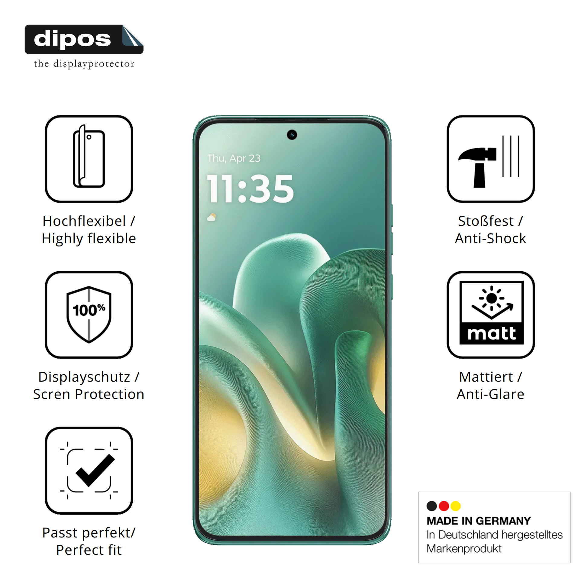 Displayschutz hergestellt in Deutschland, höchste Qualität made in Germany