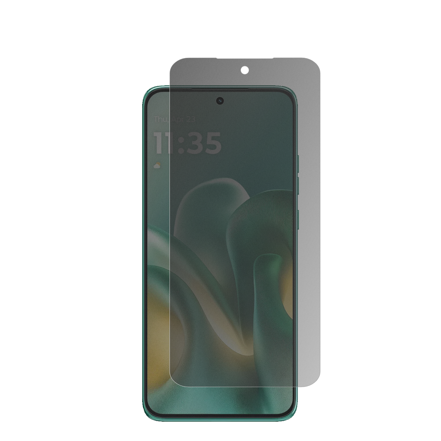 MotorolaEdge 60 Neo mit aufgebrachter dipos Flex Schutzfolie, die seitliche Einblicke blockiert