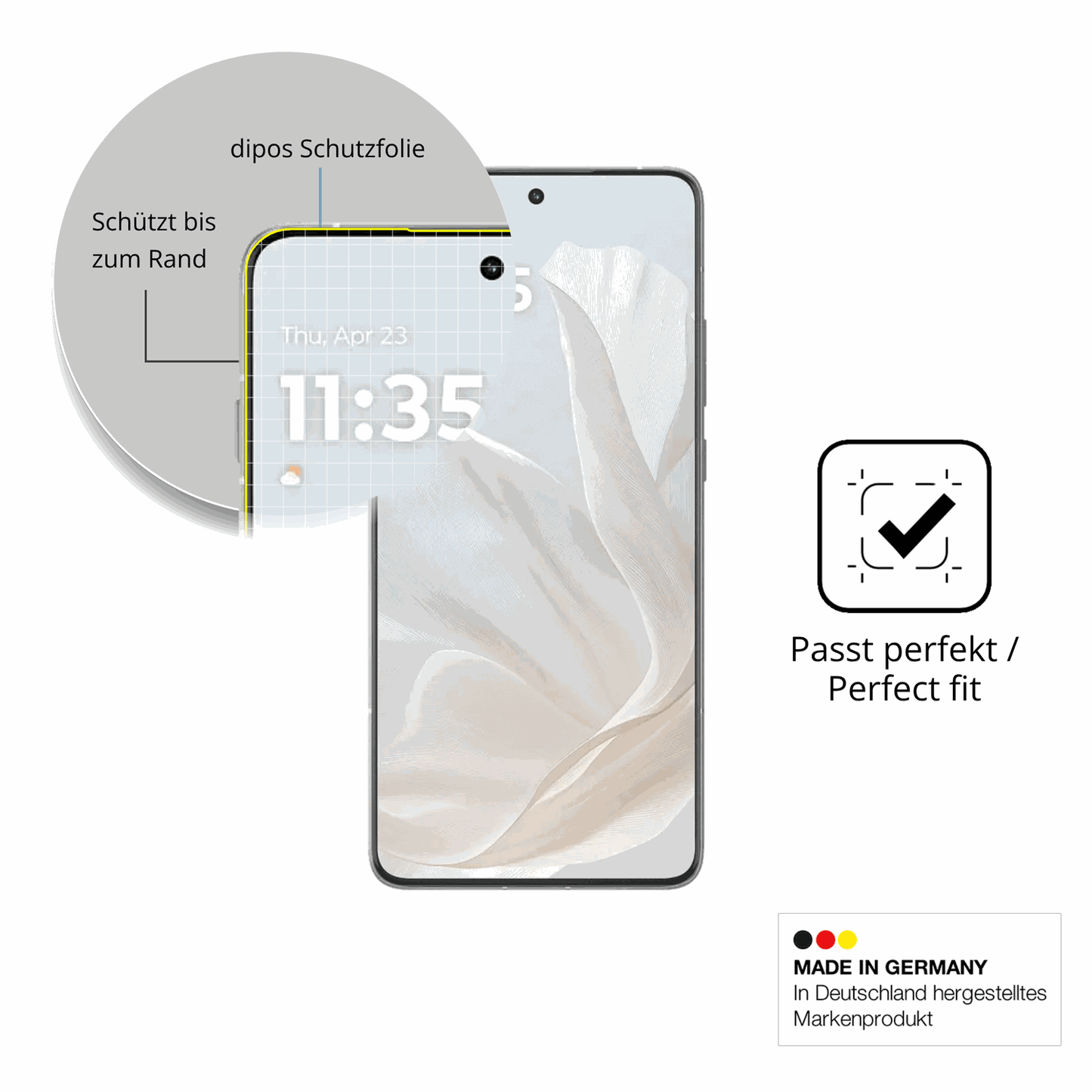 Besonders flexibler Displayschutz mit Anti-Shock-Schicht im Materialmix