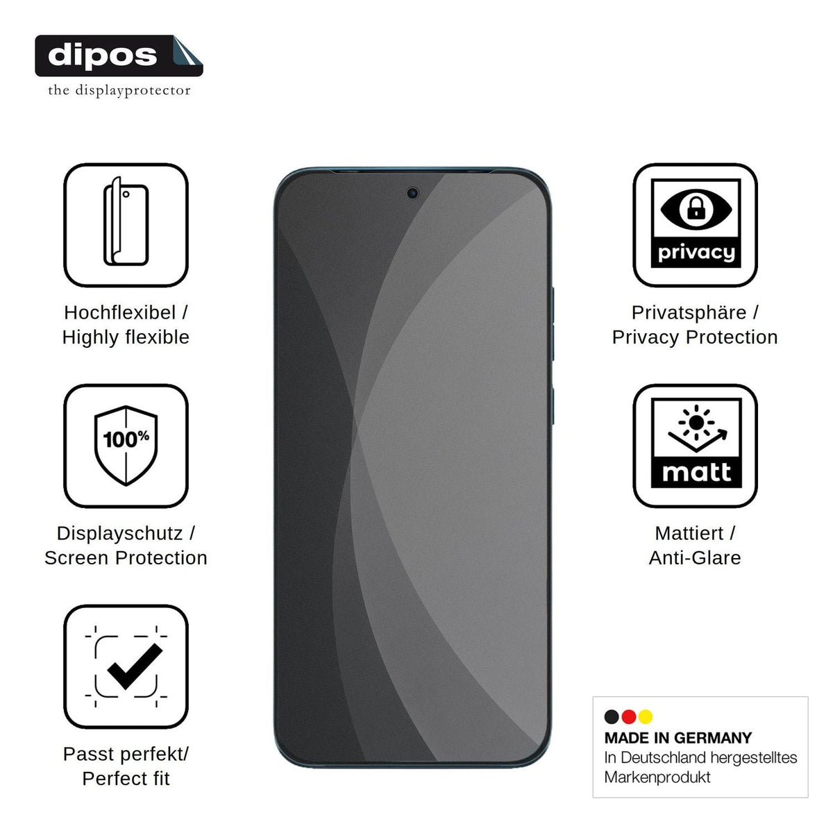 Full Cover Privacy Blickschutzfolie für Motorola Edge 70 Plus