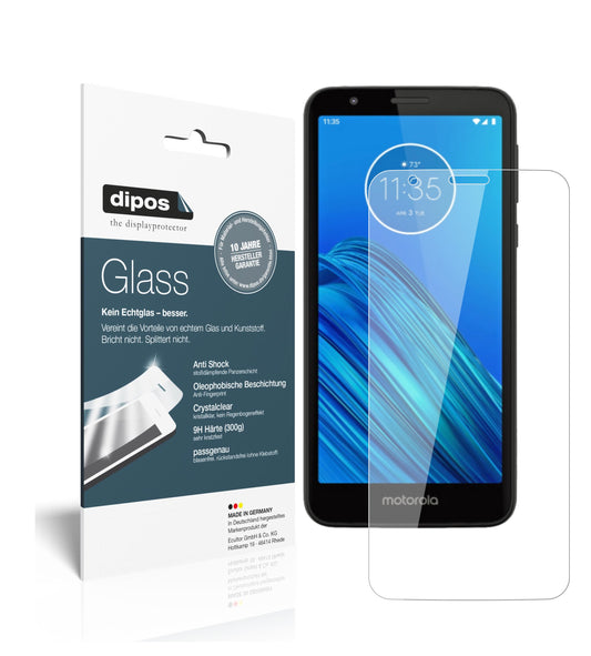 Klare Displayschutzfolie von dipos passend für Motorola Moto E6, 9H kratzfest und blasenfrei montiert