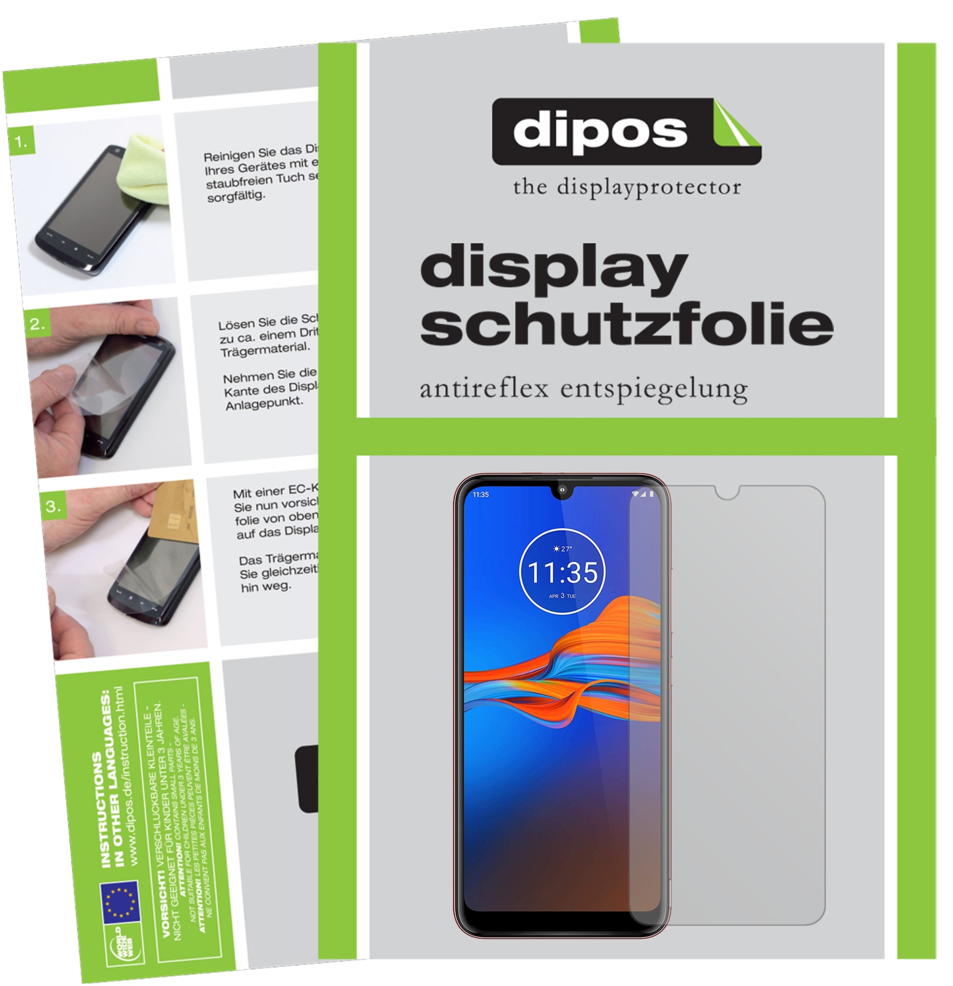 Mattes Panzerglas: Entspiegelte, dünne Folie, Fingerabdruckresistenz und Bildschirmschutz für Motorola-Moto E6 Plus