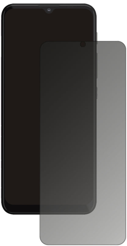MotorolaMoto G10 Power mit aufgebrachtem dipos Displayschutz, der seitliche Einblicke blockiert