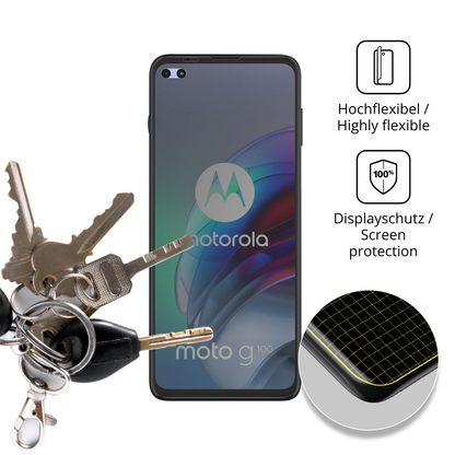 dipos Displayschutz für motorolamoto g100s, mit Blickschutzfilter und perfekter Passform auch für die Rundungen
