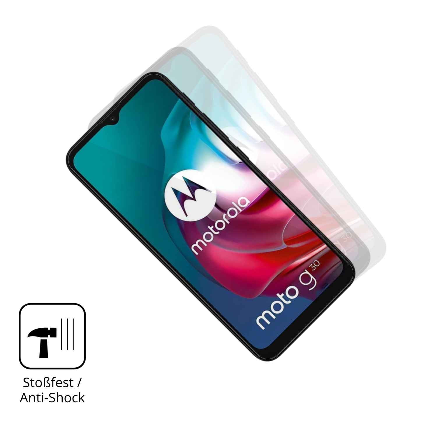 2x 3D Full Cover Schutzfolie für Motorola Moto G30