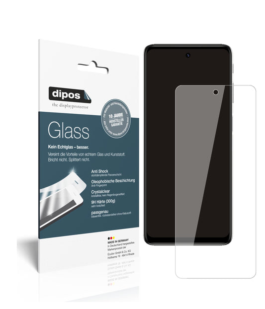 Klare Displayschutzfolie von dipos passend für Motorola Moto G51, 9H kratzfest und blasenfrei montiert