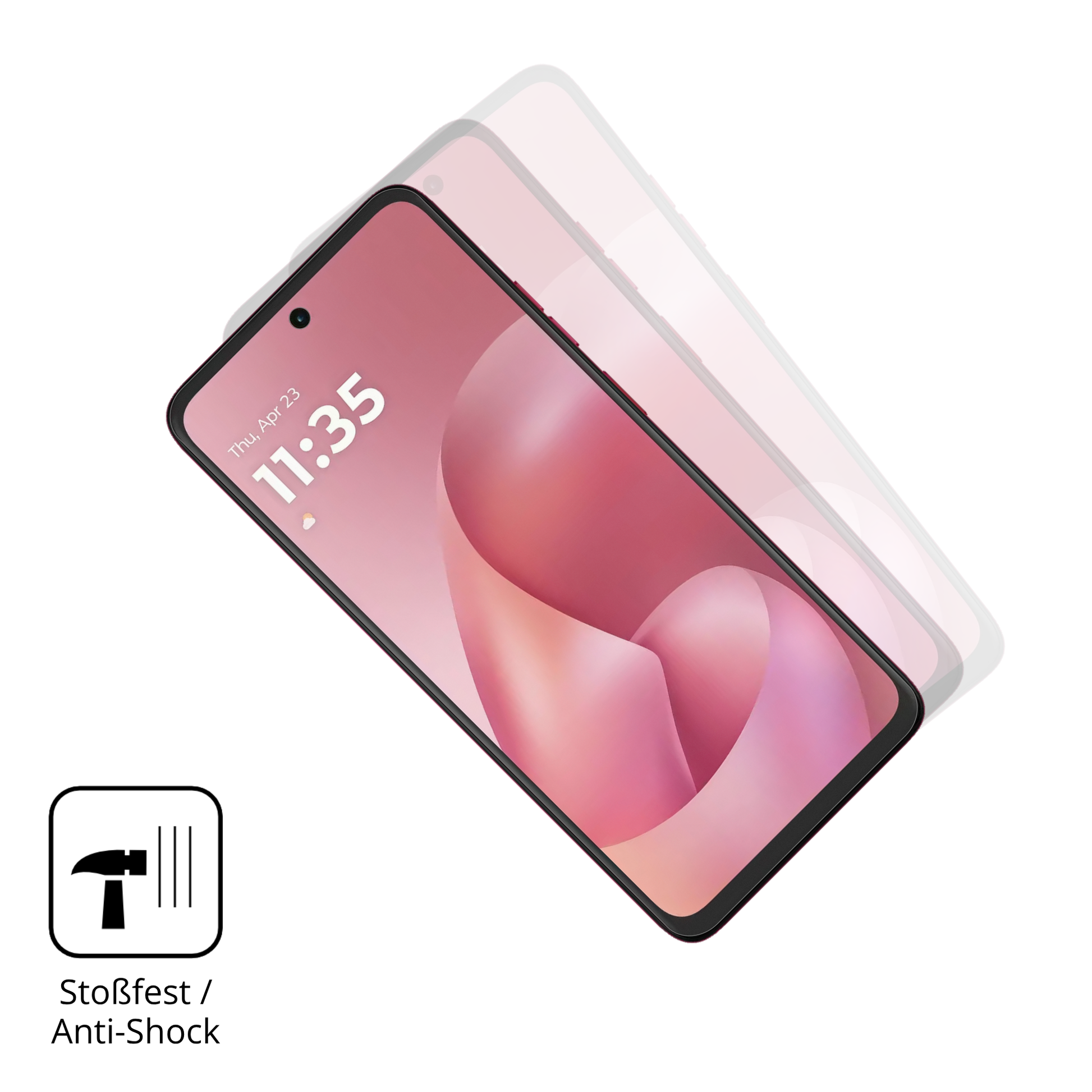 Schutz gegen Kratzer auf dem motorolamoto g57 Glas durch Schlüssel, Stöße gegen die Tischkante oder Stürze