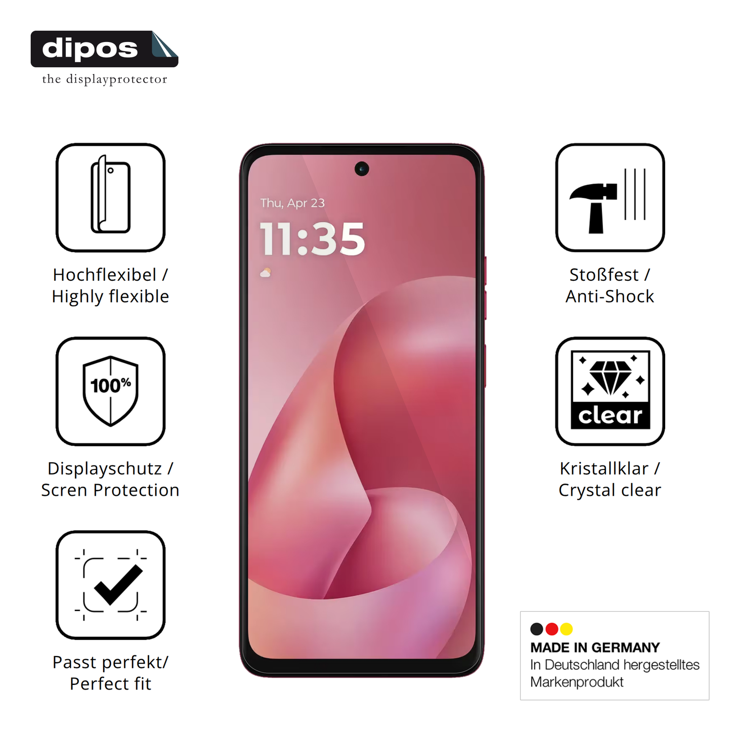 Displayschutz hergestellt in Deutschland, höchste Qualität made in Germany