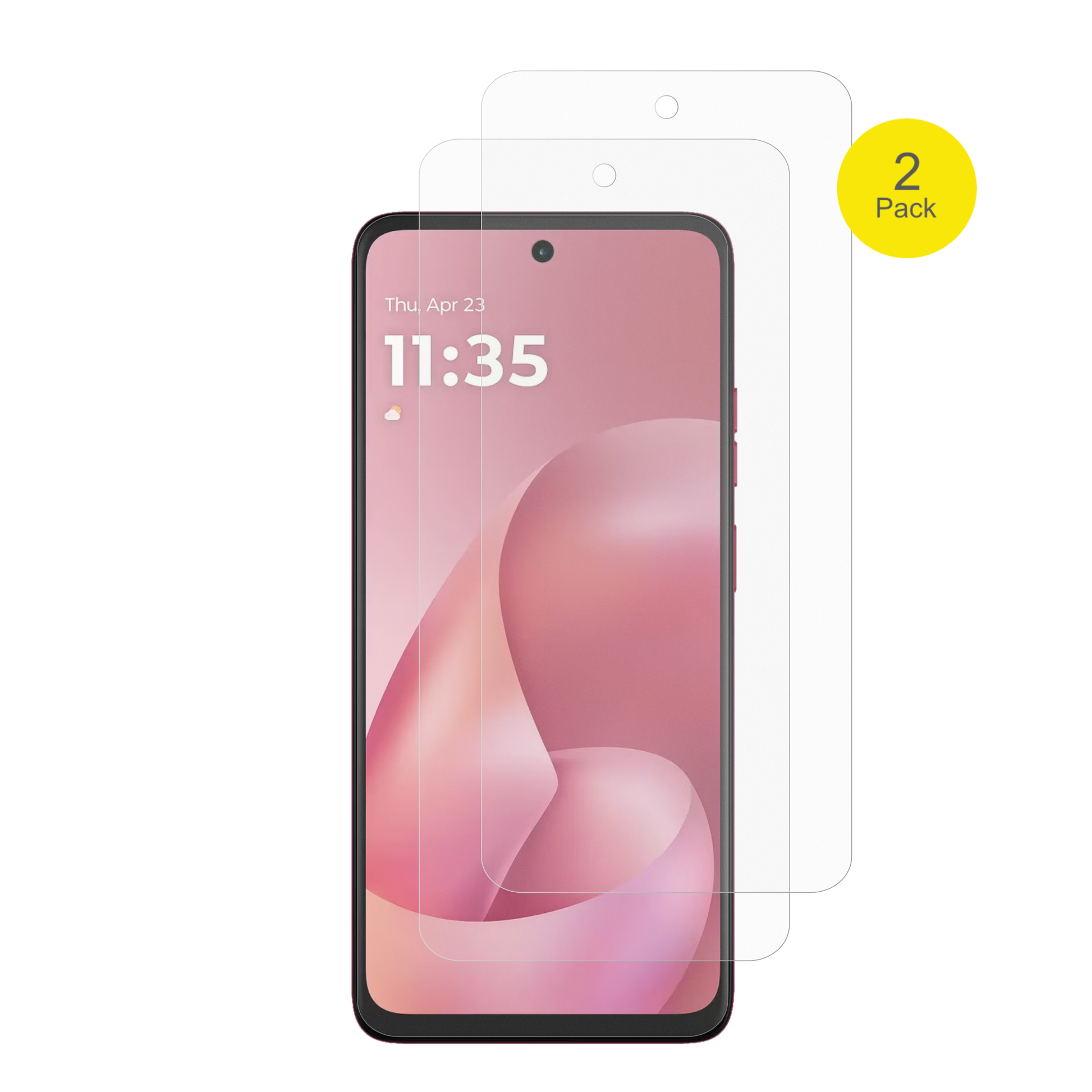 motorolamoto g57 power mit aufgebrachter dipos Flex Schutzfolie, glasklare Darstellung ohne Einschränkungen