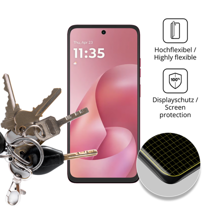 dipos Displayschutz für motorolamoto g57 power, transparente Oberfläche, perfekte Passform auch für die Rundungen