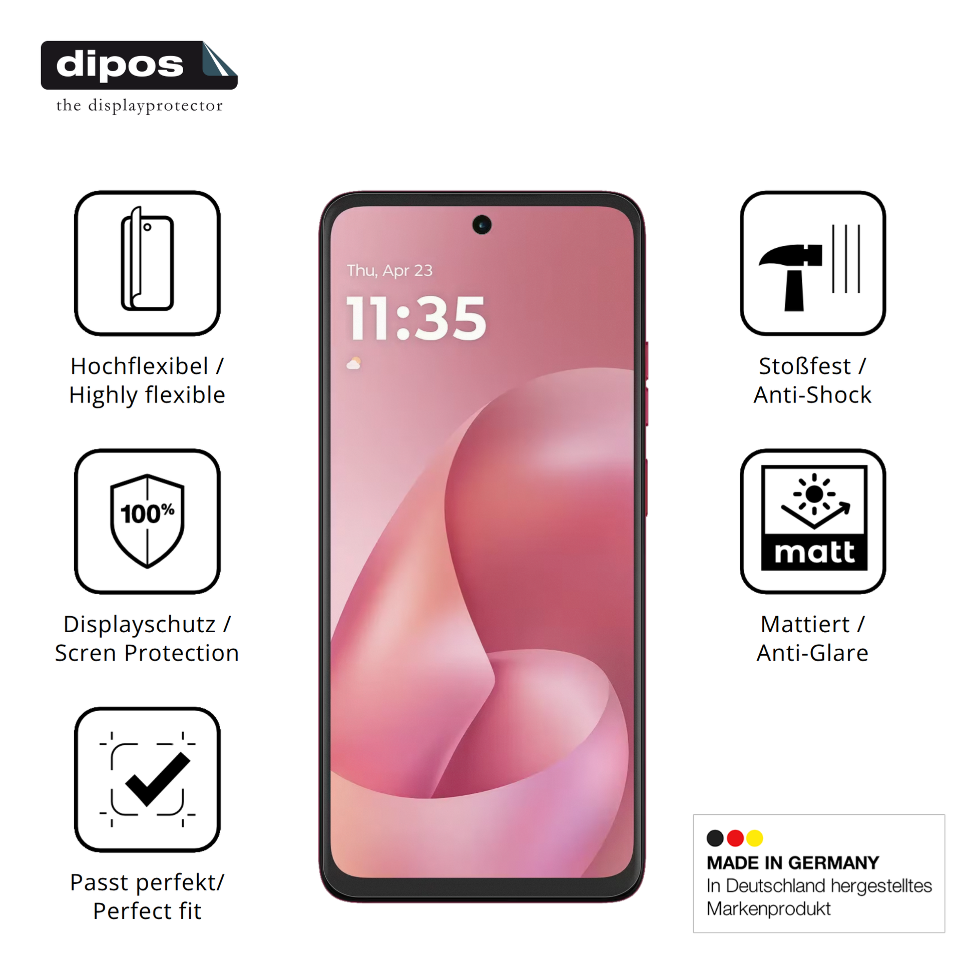 Displayschutz hergestellt in Deutschland, höchste Qualität made in Germany