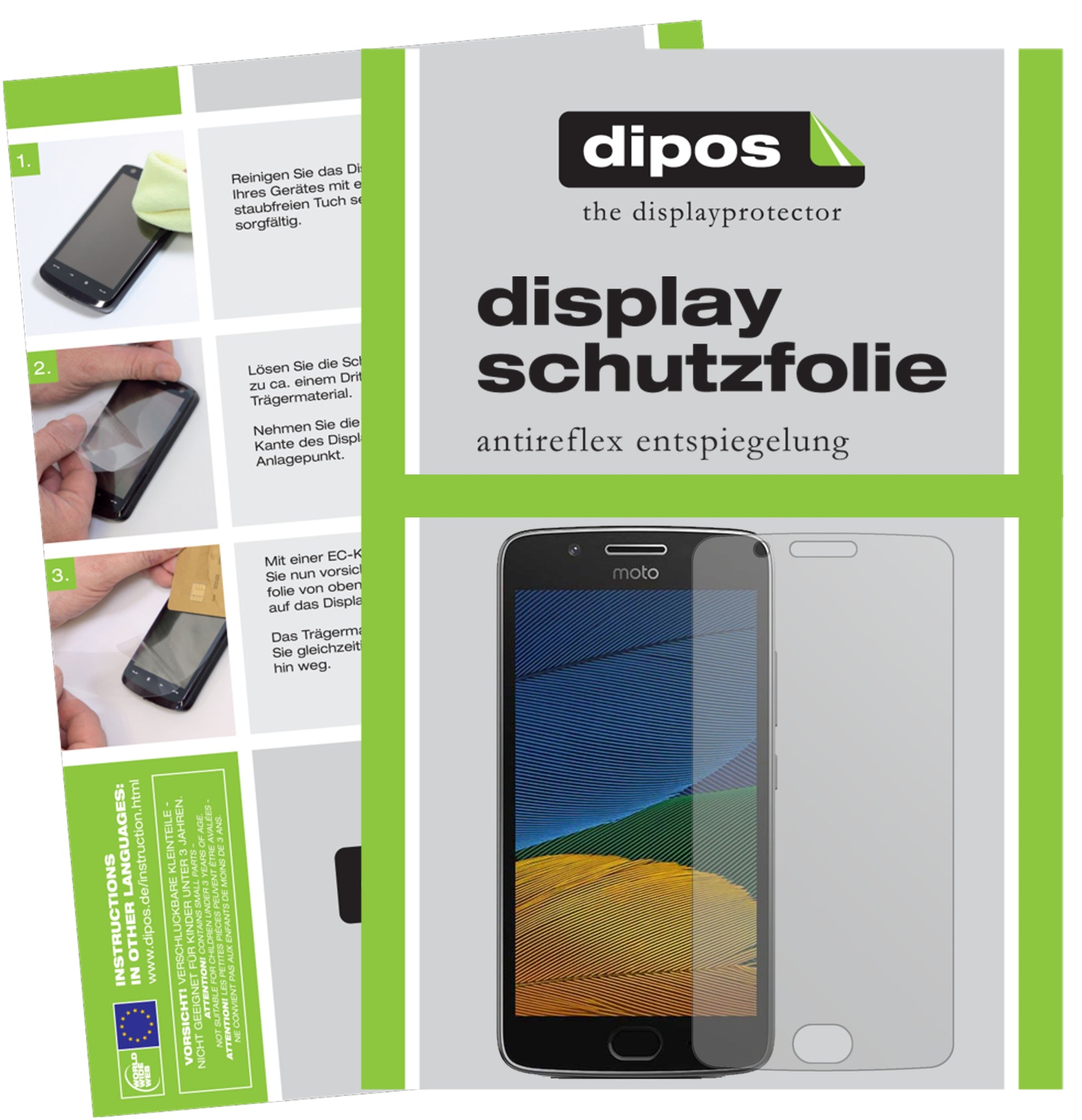 Mattes Panzerglas: Entspiegelte, dünne Folie, Fingerabdruckresistenz und Bildschirmschutz für Motorola-Moto G5 Plus