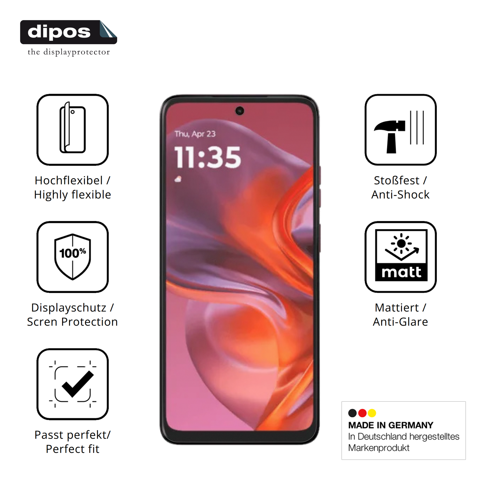 Displayschutz hergestellt in Deutschland, höchste Qualität made in Germany