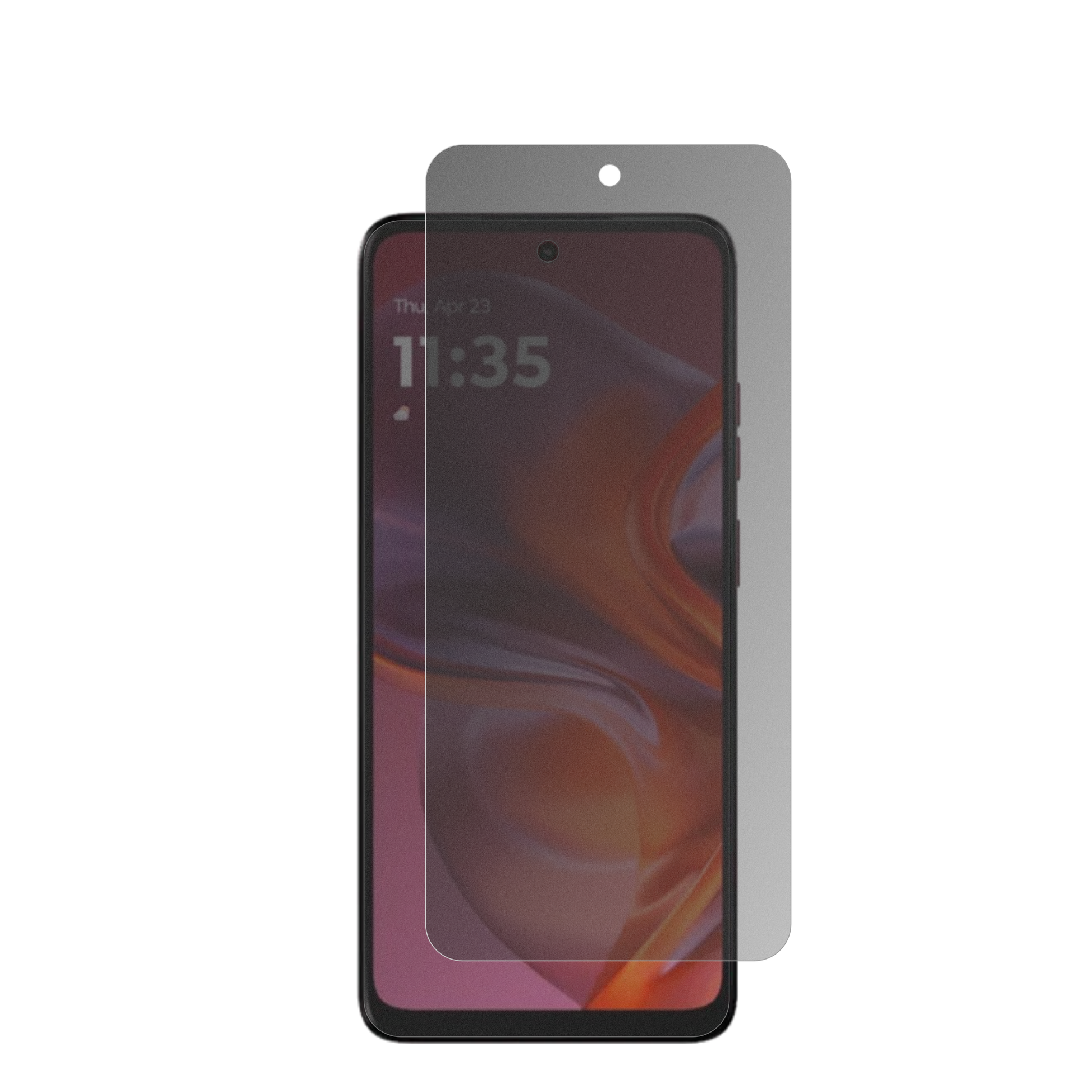 motorolamoto g67 power mit aufgebrachter dipos Flex Schutzfolie, die seitliche Einblicke blockiert