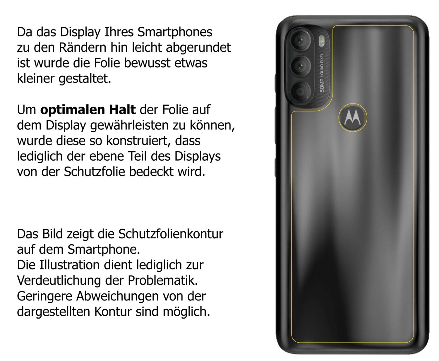 Dünne und klare Folie passend zugeschnitten für Motorola Moto G71 Rückseite
