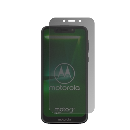 MotorolaMoto G7 Play mit aufgebrachter dipos Flex Schutzfolie, die seitliche Einblicke blockiert