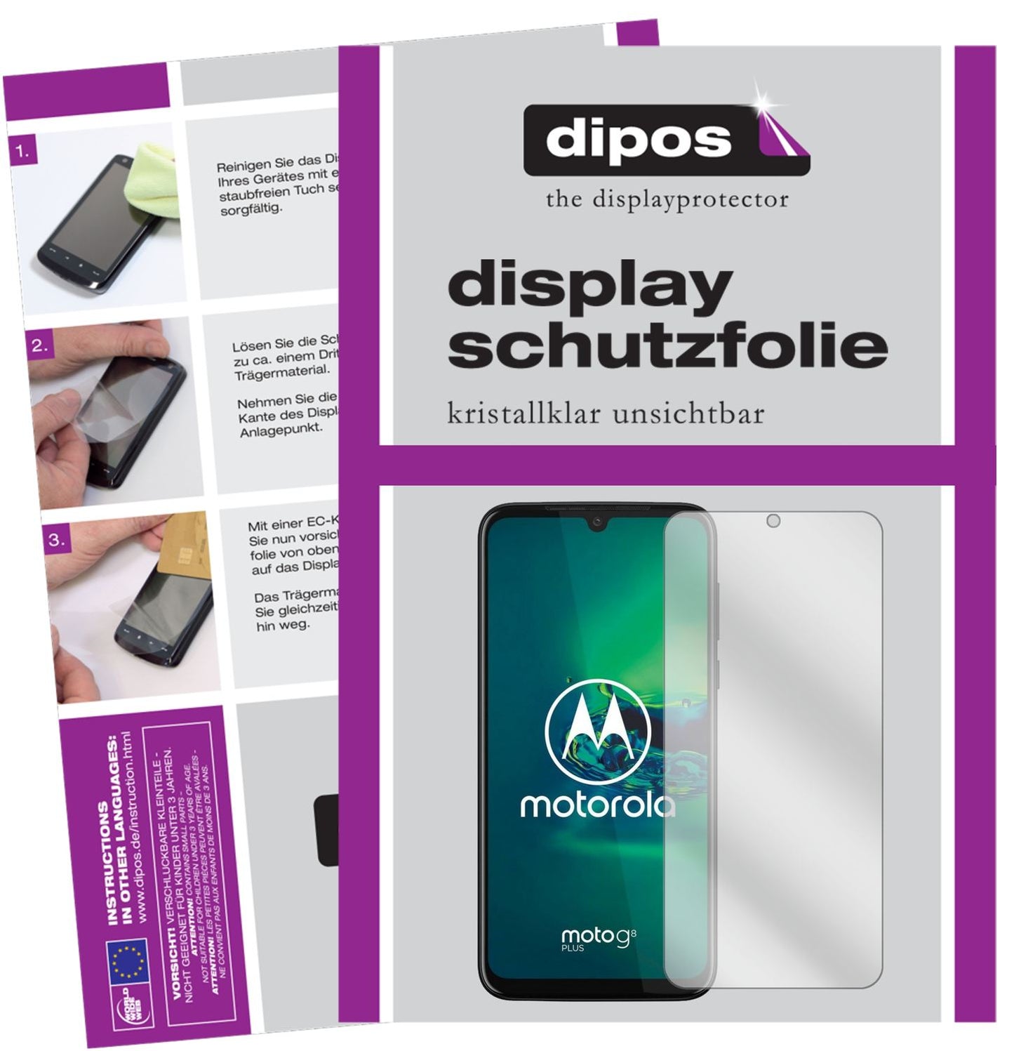 1x Schutzfolie klar für Motorola Moto G8 Plus Display-Schutzfolie
