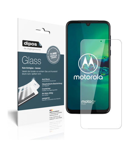 Klare Displayschutzfolie von dipos passend für Motorola Moto G8 Plus, 9H kratzfest und blasenfrei montiert