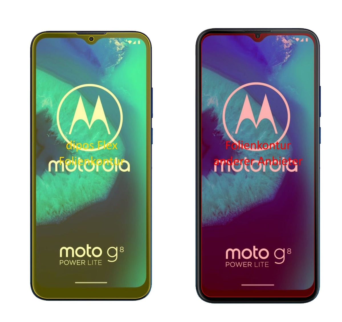 2x 3D Full Cover Schutzfolie für Motorola Moto G8 Power Lite