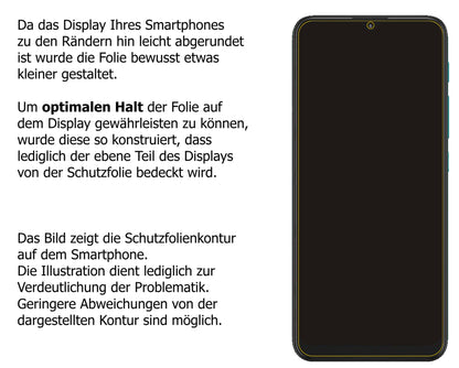 dipos Displayschutz für Motorola Moto G9 Play, transparente Oberfläche, perfekte Passform auch für die Rundungen