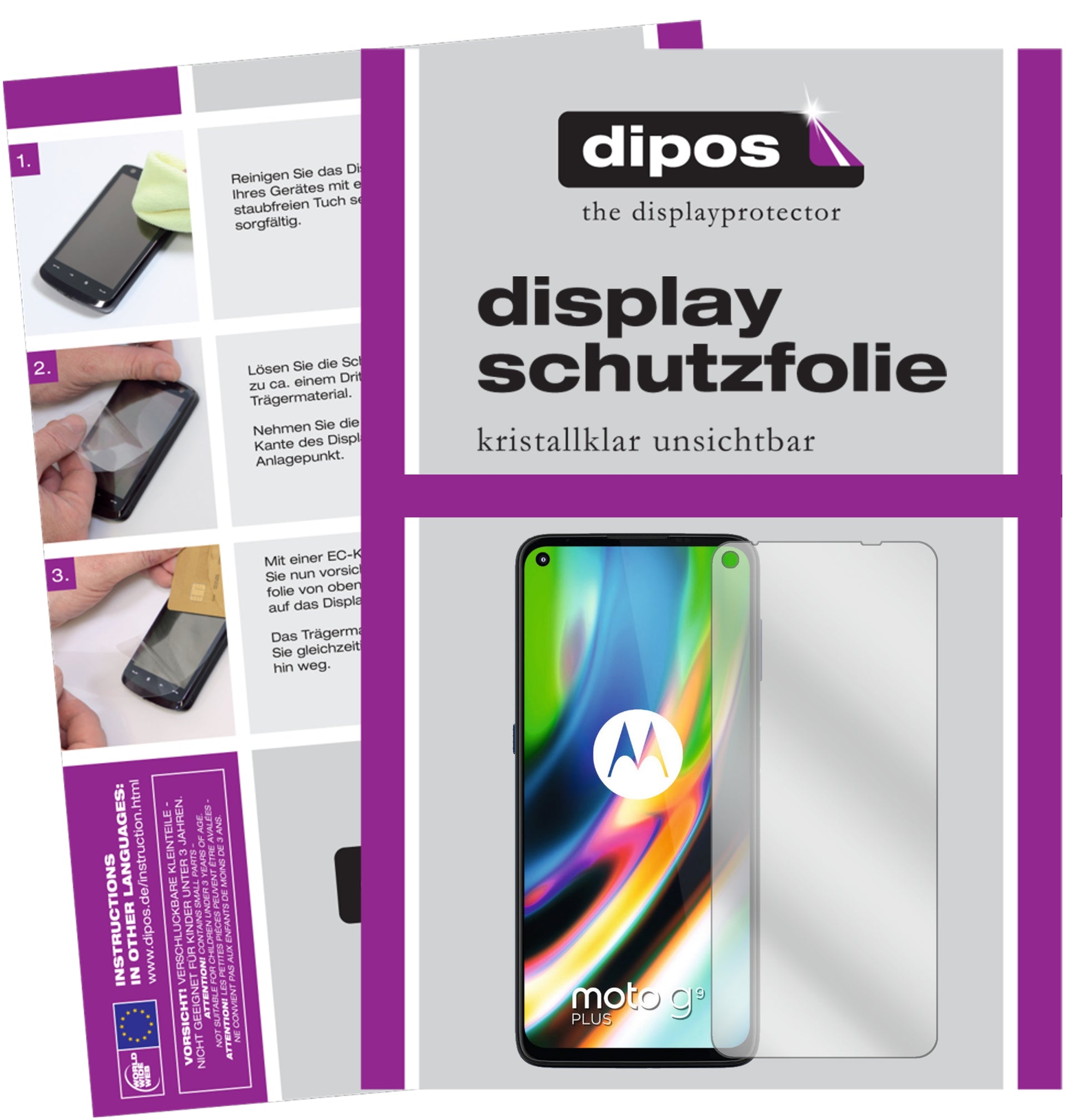 Kristallklare, dünne Schutzfolie: Kratzfest & passgenau für Motorola-Moto G9 Plus