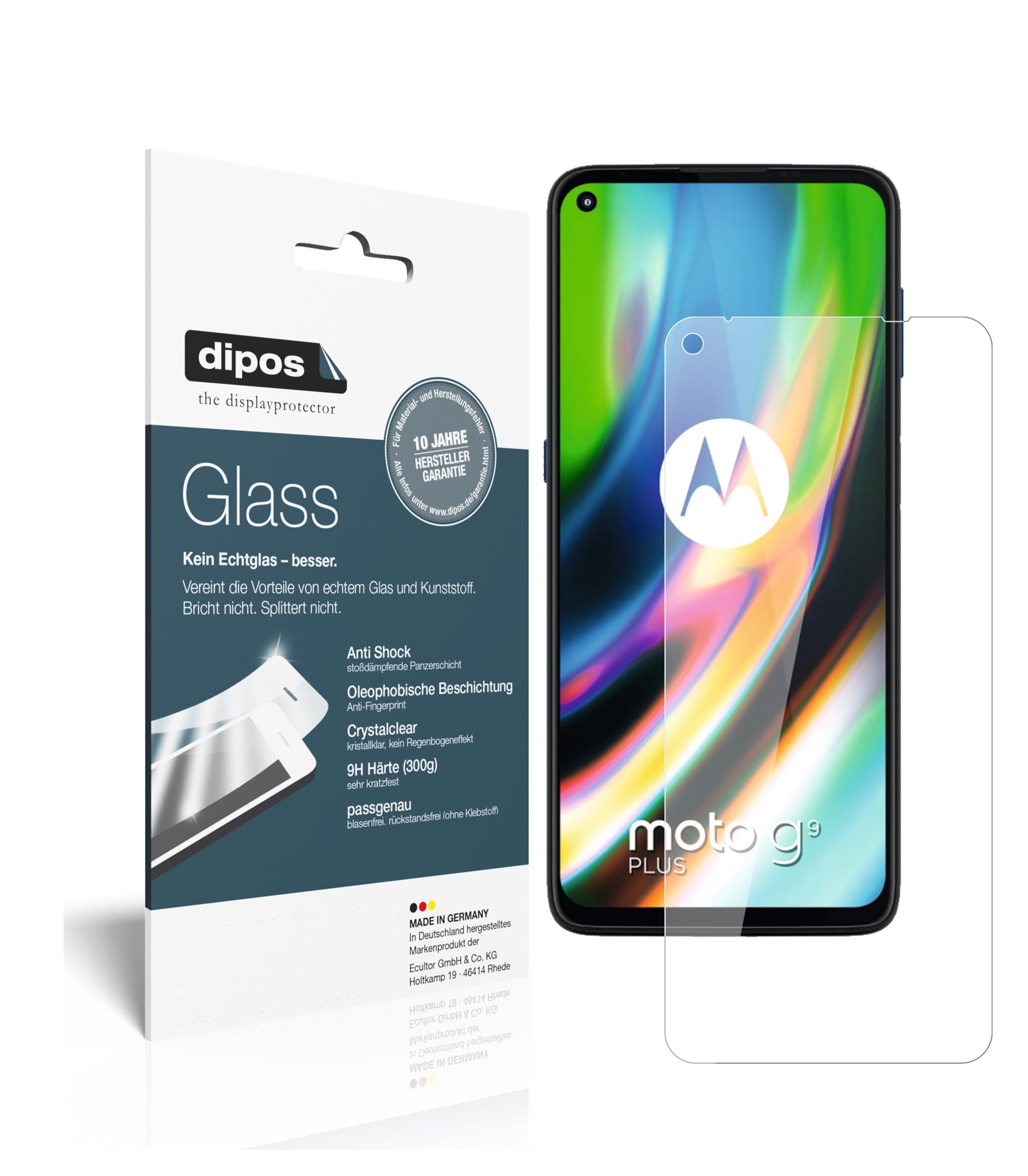 Perfekte Passform und ultimative Qualität: Unser 9H Panzerglas bietet Schutz für Motorola-Moto G9 Plus