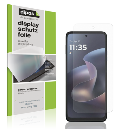 Matte Displayschutzfolie von dipos passend für motorolamoto g play 2026, präziser Zuschnitt und blasenfrei montiert