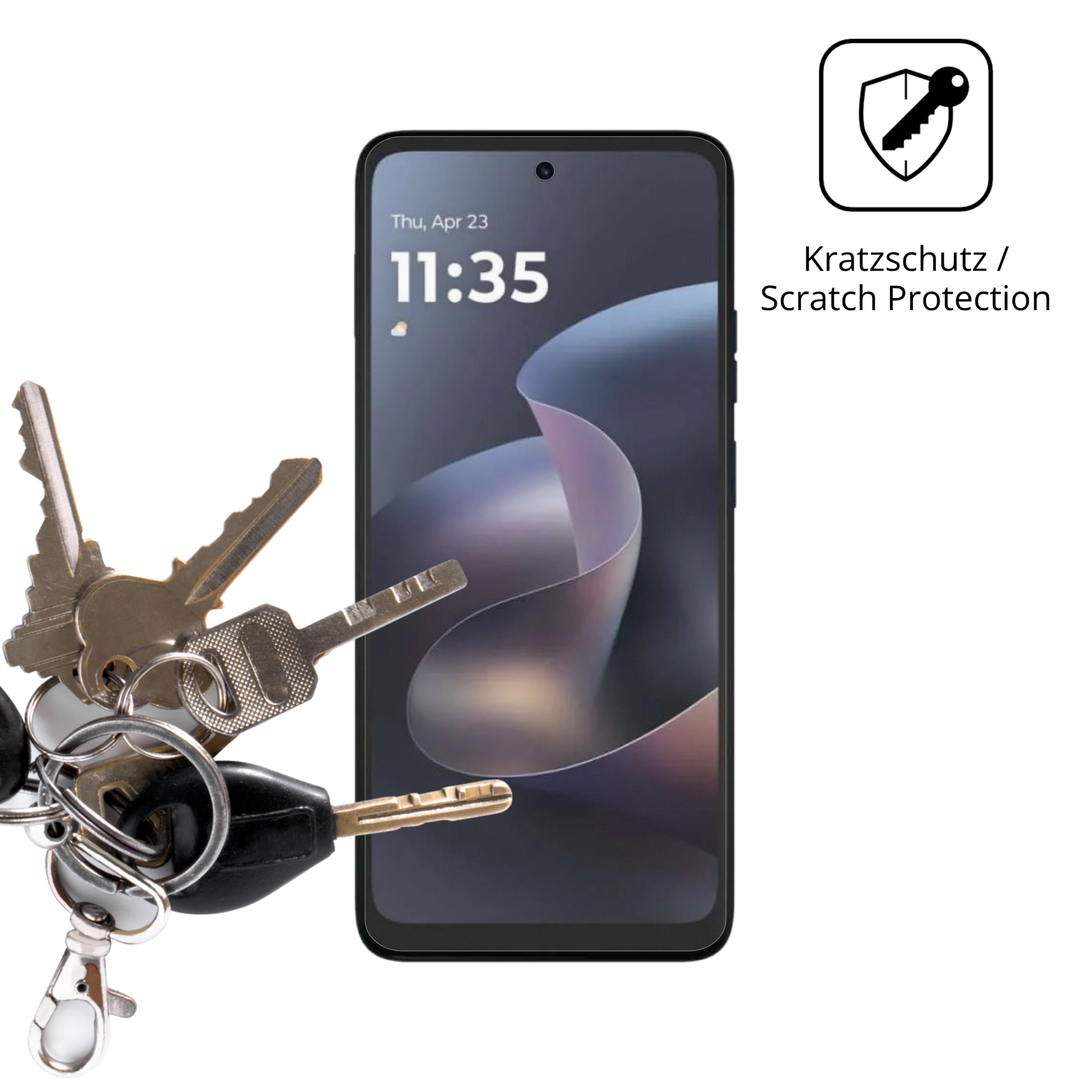 Schutz gegen Kratzer auf dem motorolamoto g play 2026 Glas durch Schlüssel oder Ähnliches