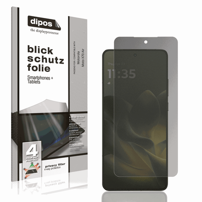 Blickschutzfolie von dipos passend für motorolamoto x70 air, präziser Zuschnitt und blasenfrei montiert