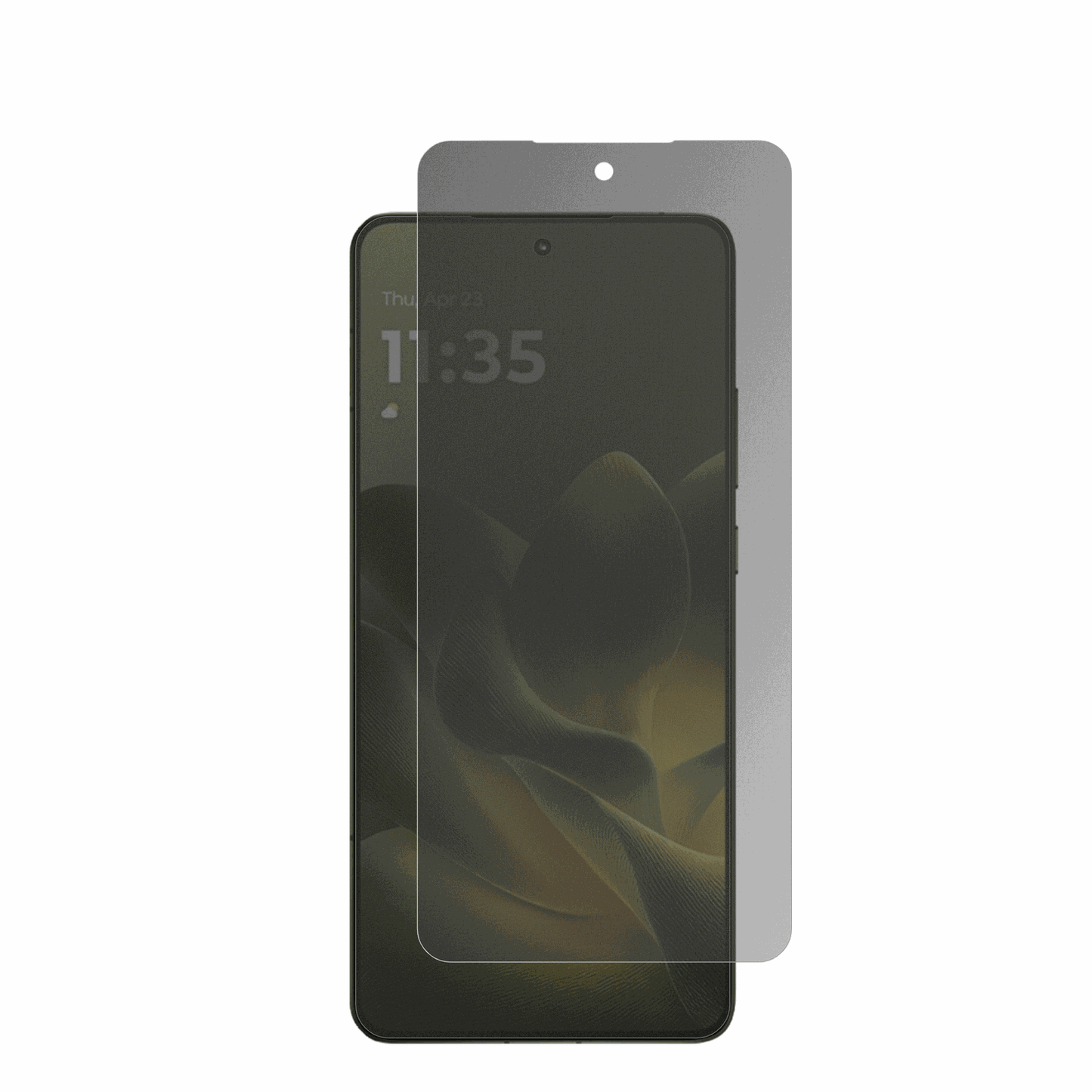 motorolamoto x70 air mit aufgebrachtem dipos Displayschutz, der seitliche Einblicke blockiert
