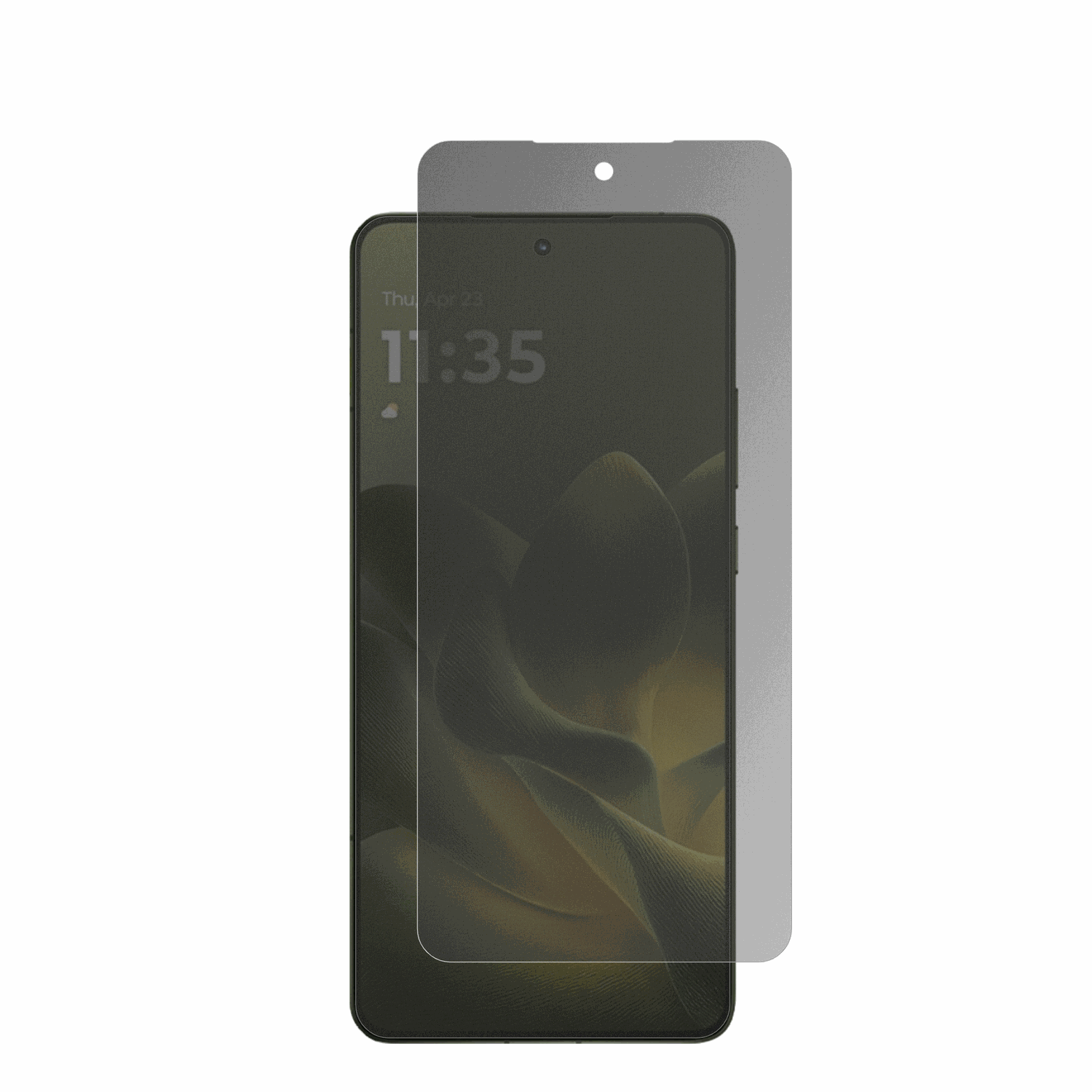 motorolamoto x70 air mit aufgebrachtem dipos Displayschutz, der seitliche Einblicke blockiert
