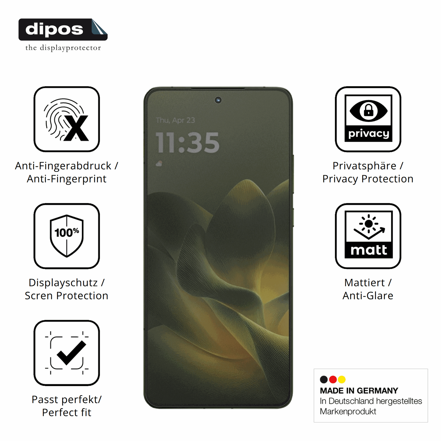 Privatsphäre-Schutz durch Sichtschutz-Folie passend zugeschnitten für motorolamoto x70 air