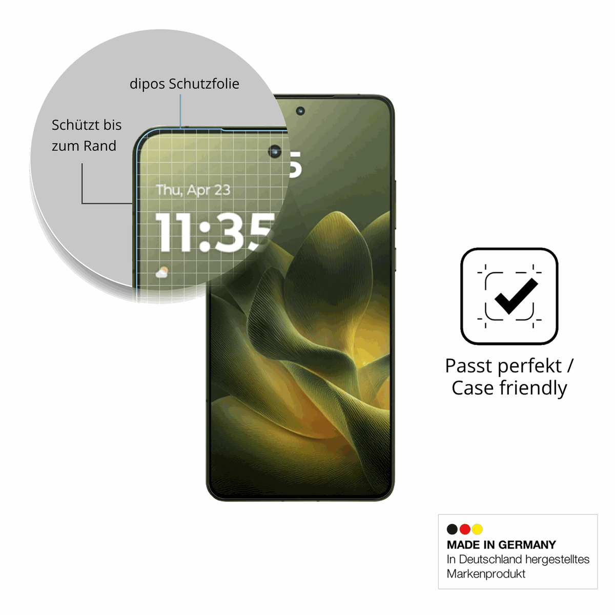 Besonders flexibler Displayschutz mit Anti-Shock-Schicht im Materialmix