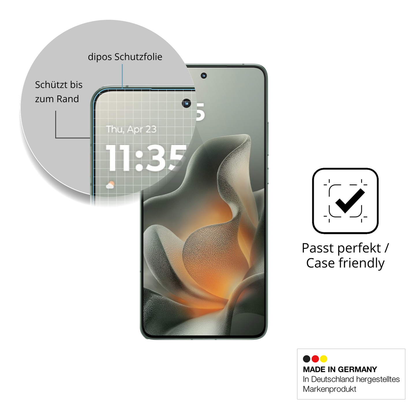 Besonders flexibler Displayschutz mit Anti-Shock-Schicht im Materialmix