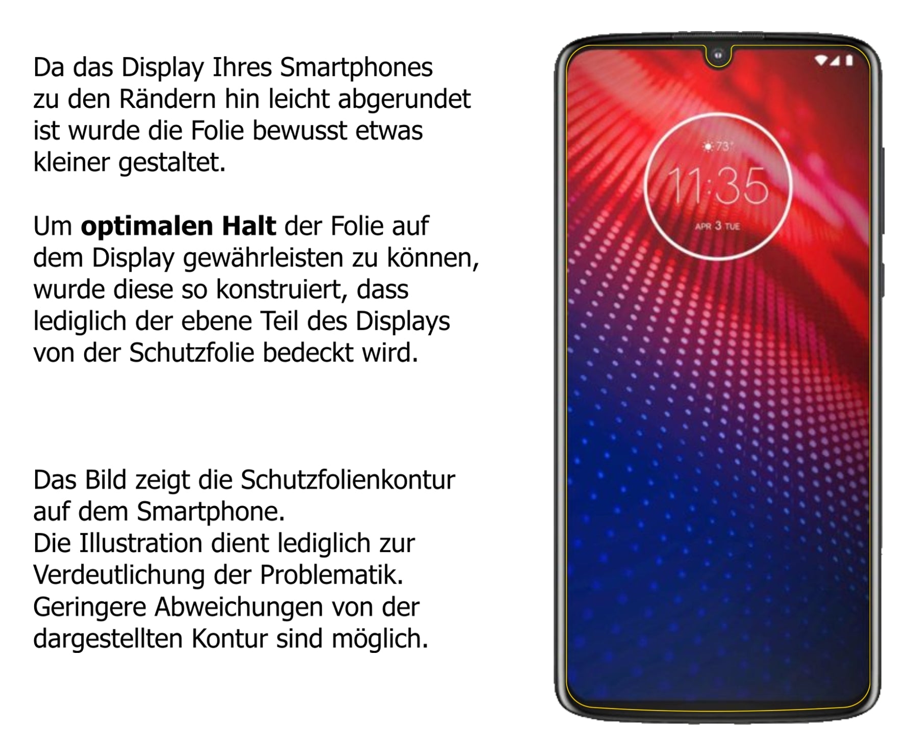 Dünne und klare Folie passend zugeschnitten für Motorola Moto Z4