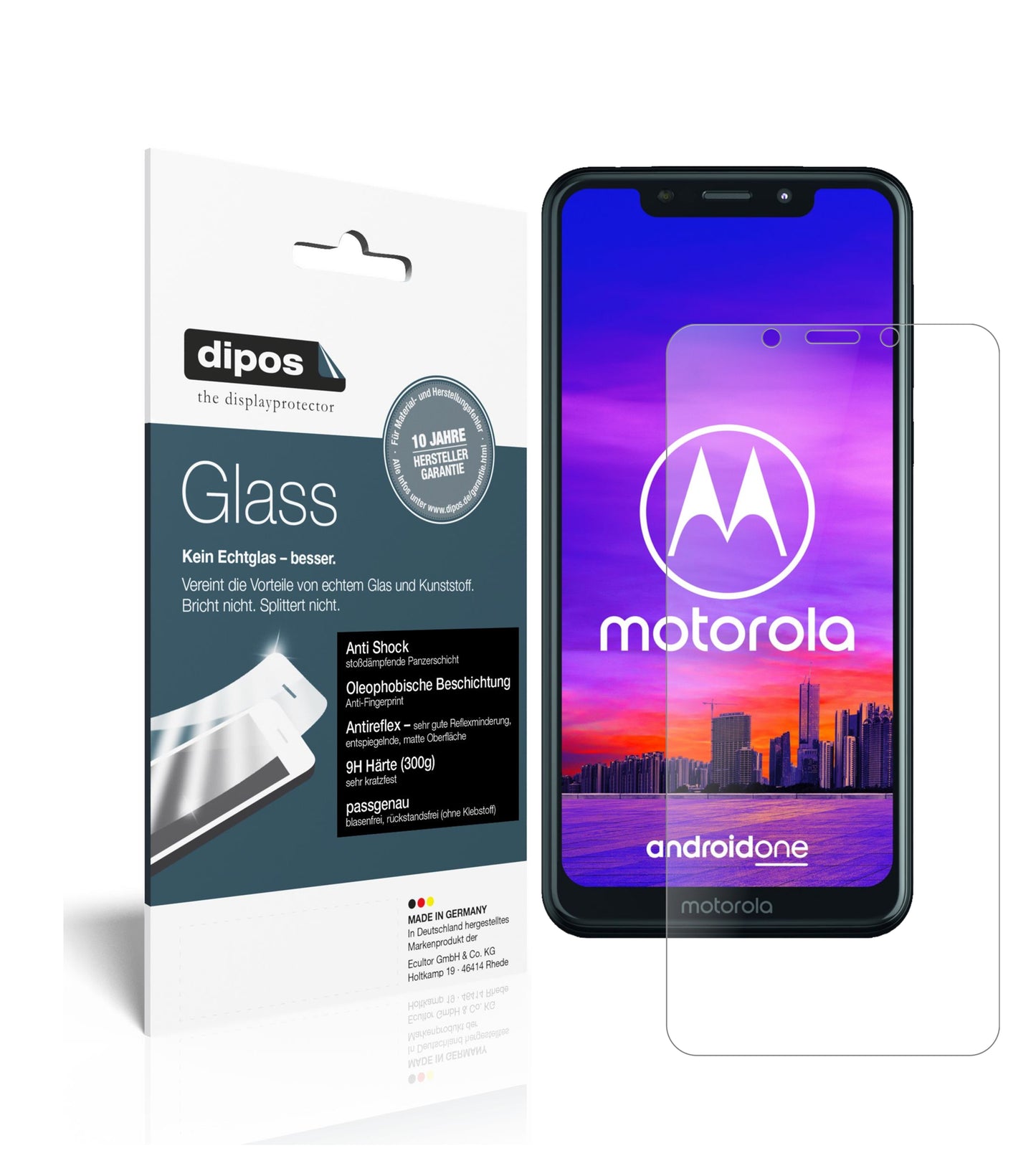 Mattes Panzerglas: Schutz vor Brüchen, Fingerabdrücken und Bildschirmblendung für Motorola-One