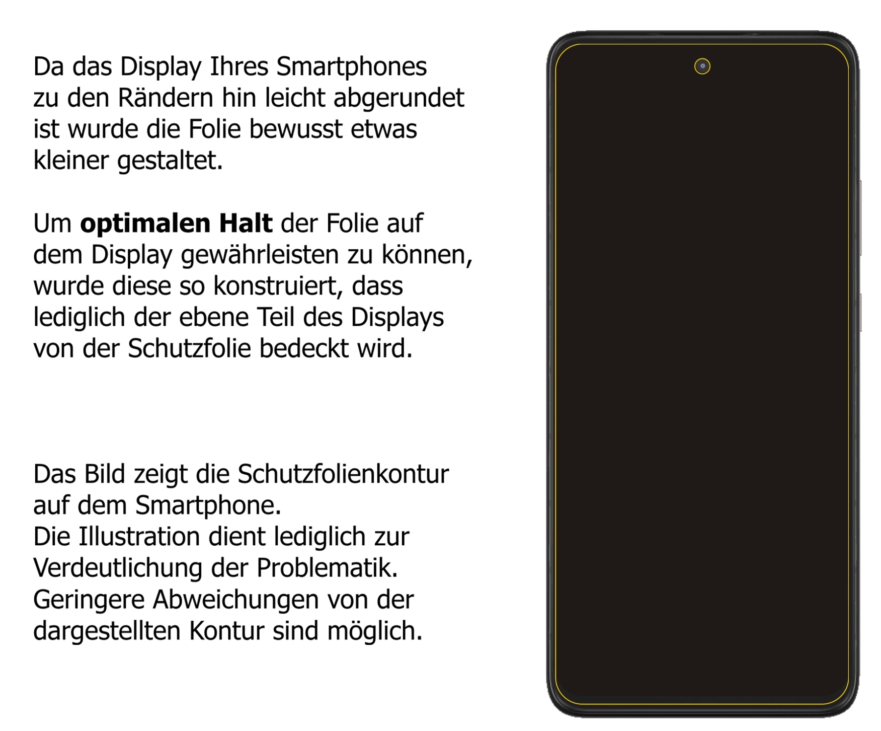 Schutzfolie mit optimaler Passform, zur Verwendung mit Hüllen geeignet