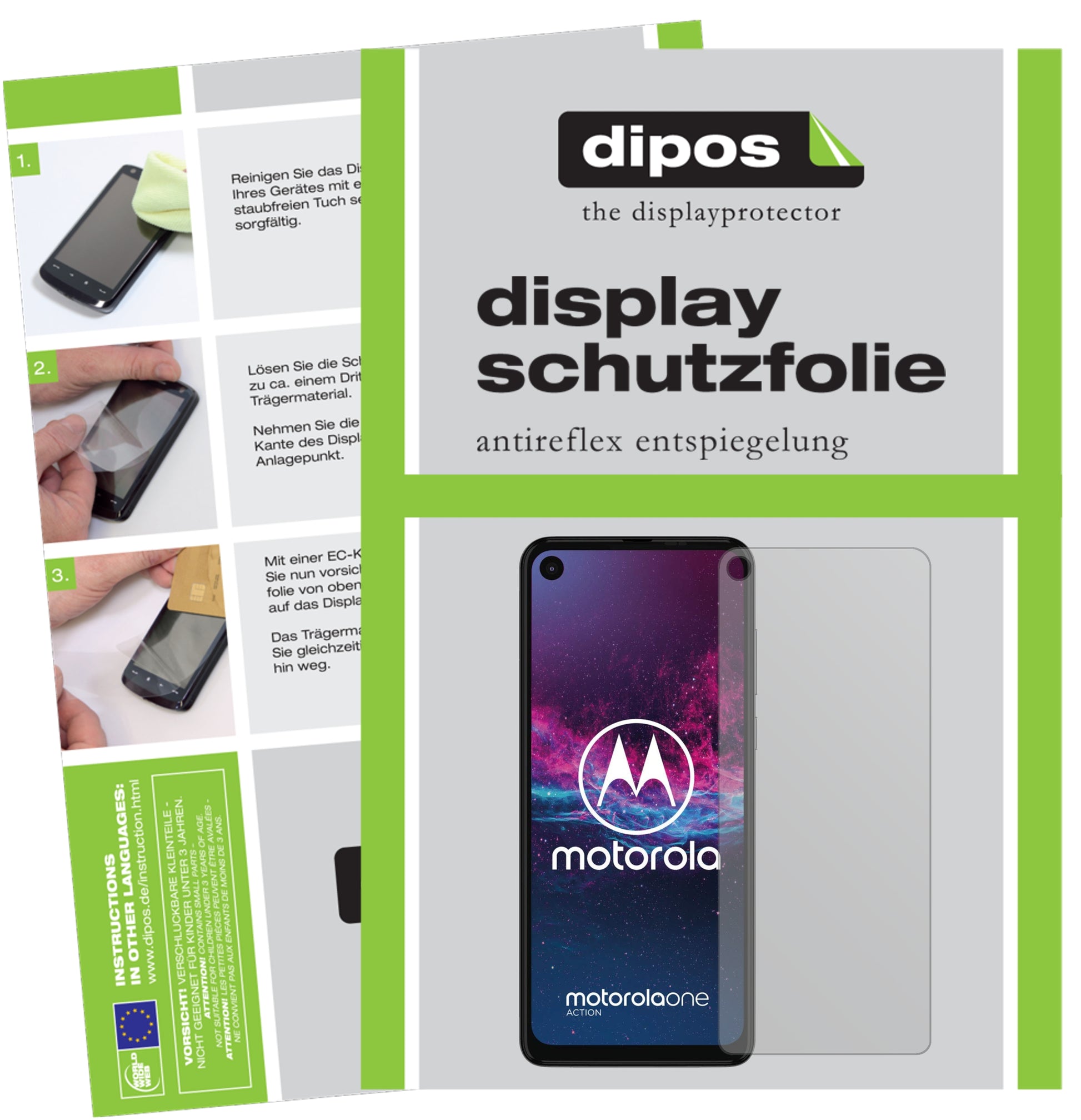 Mattes Panzerglas: Entspiegelte, dünne Folie, Fingerabdruckresistenz und Bildschirmschutz für Motorola-One Action
