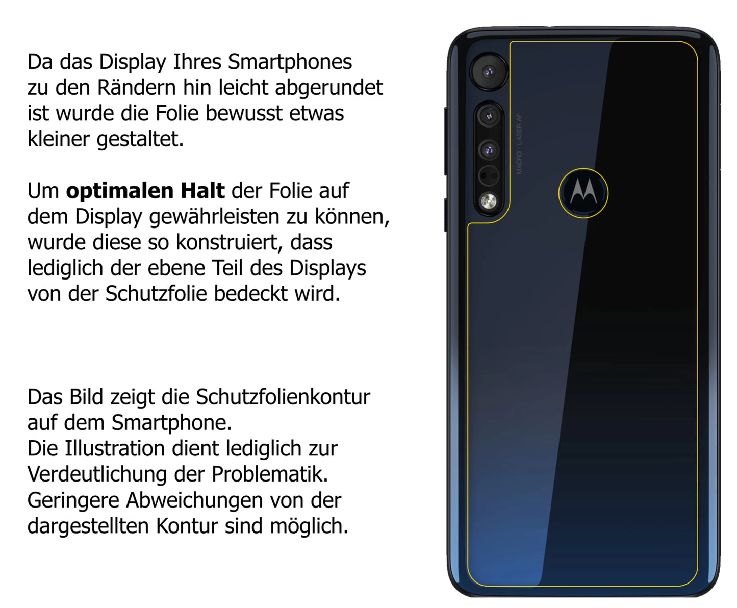 dipos Displayschutz für Motorola One Macro Rückseite, transparente Oberfläche, perfekte Passform auch für die Rundungen