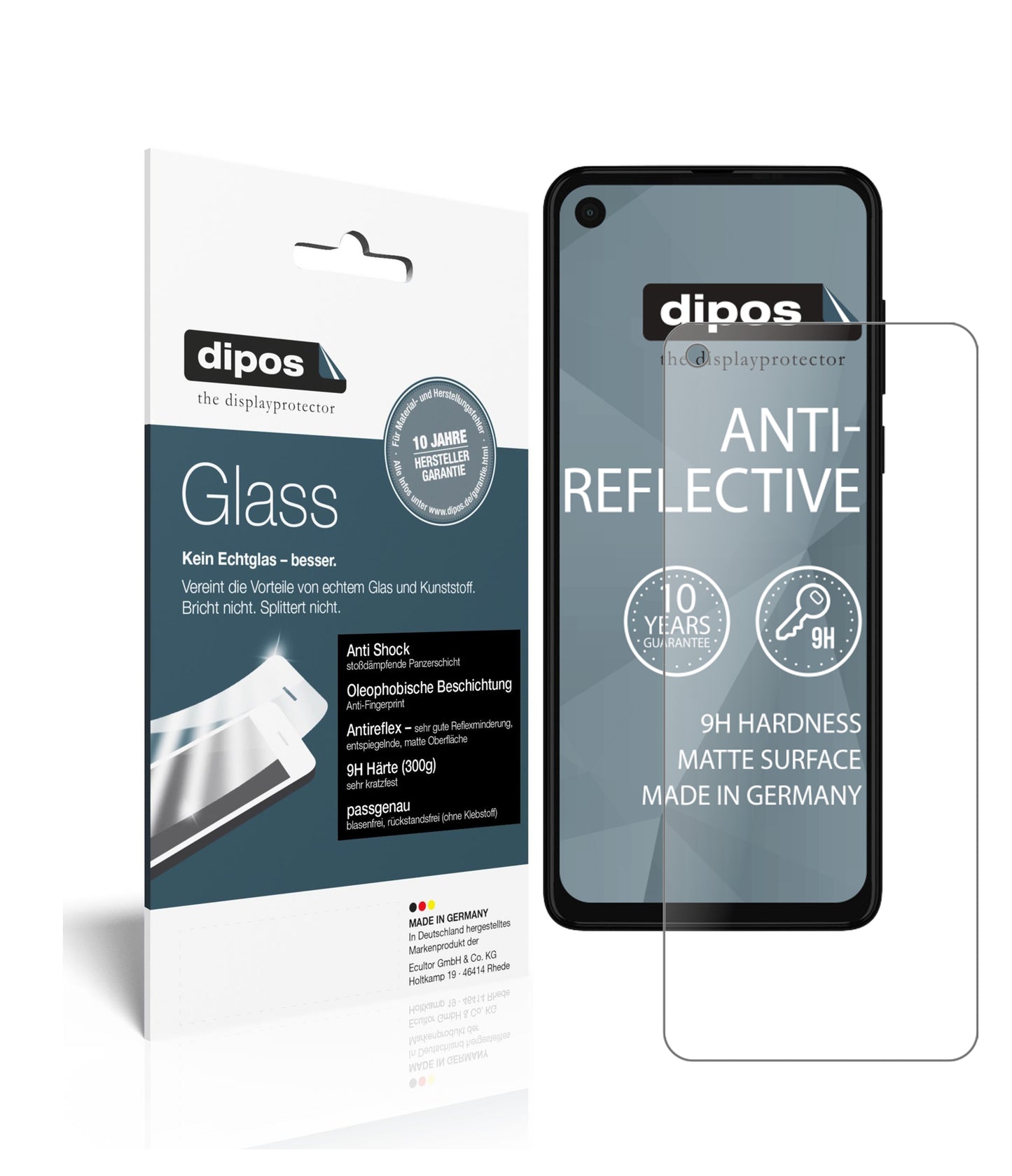 Mattes Panzerglas: Schutz vor Brüchen, Fingerabdrücken und Bildschirmblendung für Motorola-One Vision