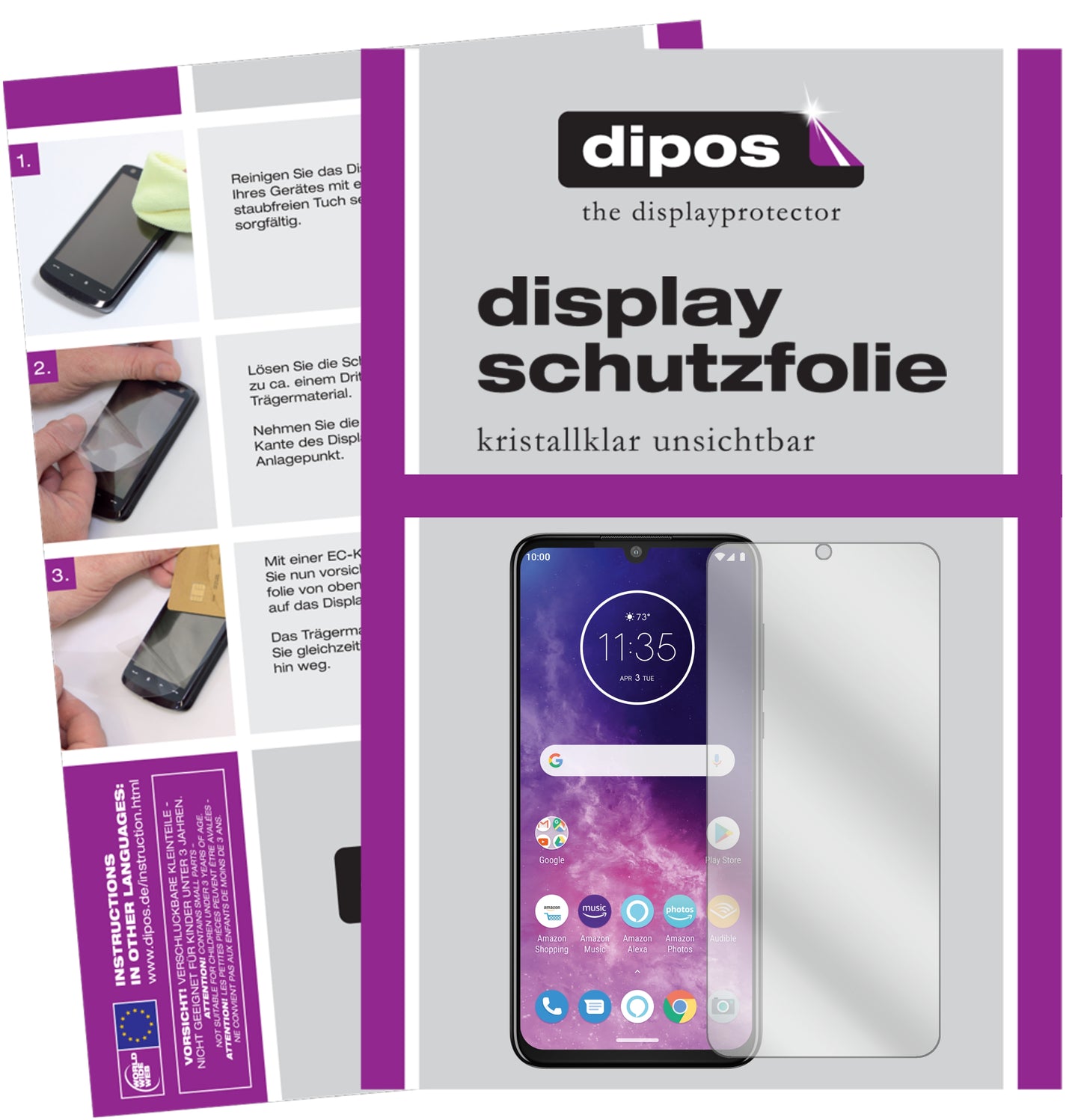 6x Schutzfolie klar für Motorola One Zoom Display-Schutzfolie