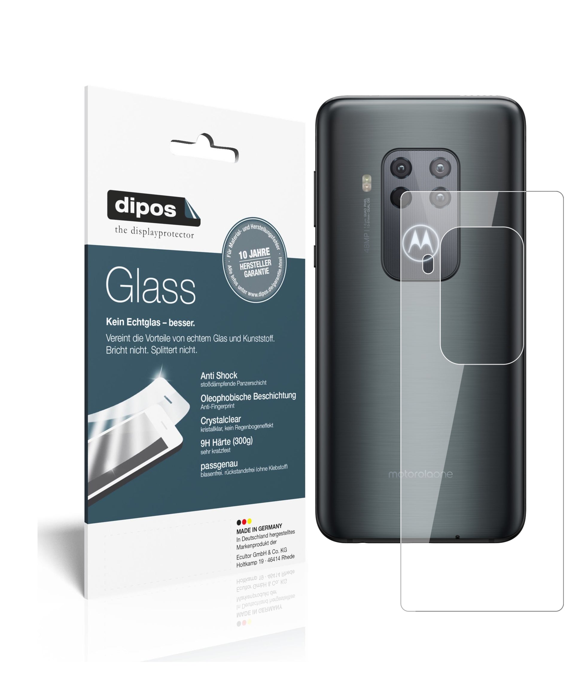 Perfekte Passform und ultimative Qualität: Unser 9H Panzerglas bietet Schutz für Motorola-One Zoom Rückseite