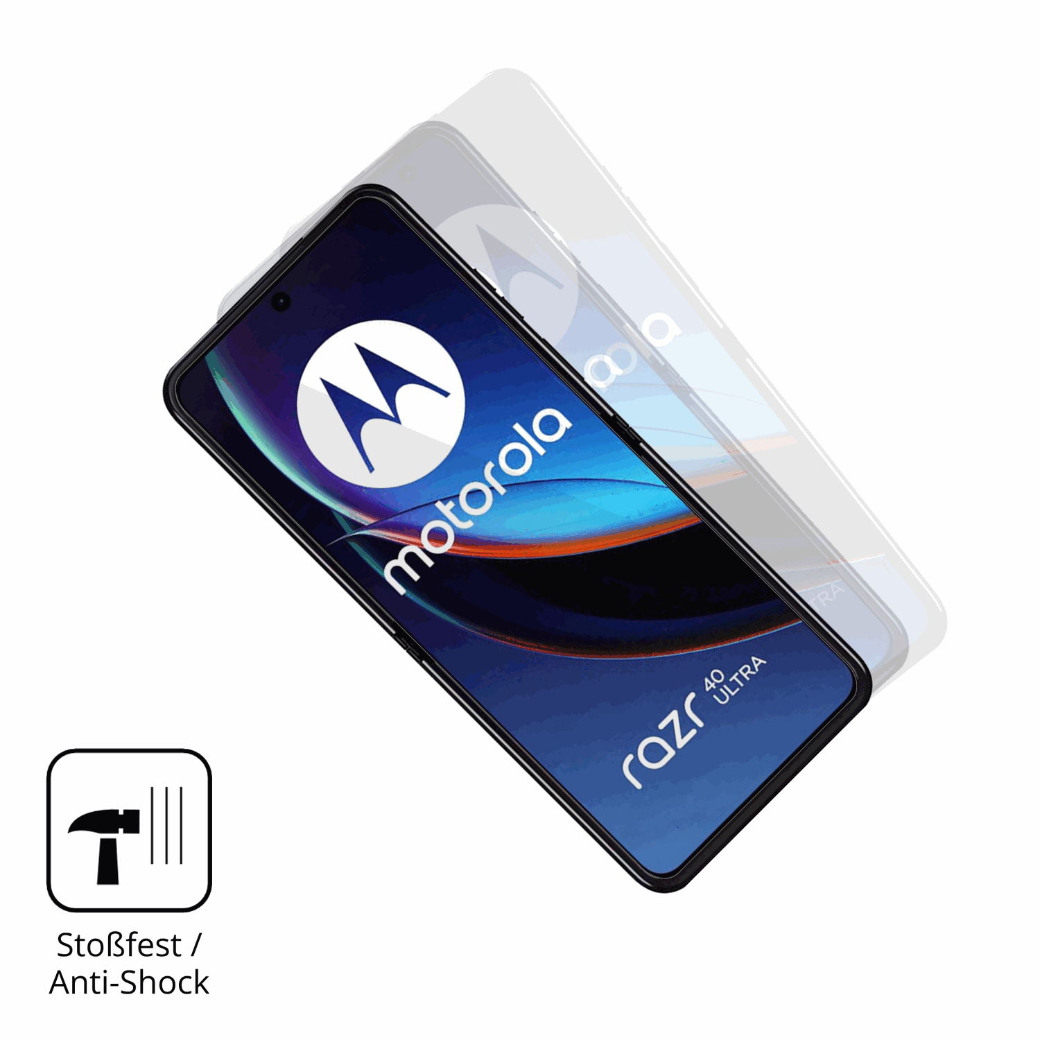 Schutz gegen Kratzer auf dem Motorola Razr 40 Ultra Glas durch Schlüssel oder Ähnliches