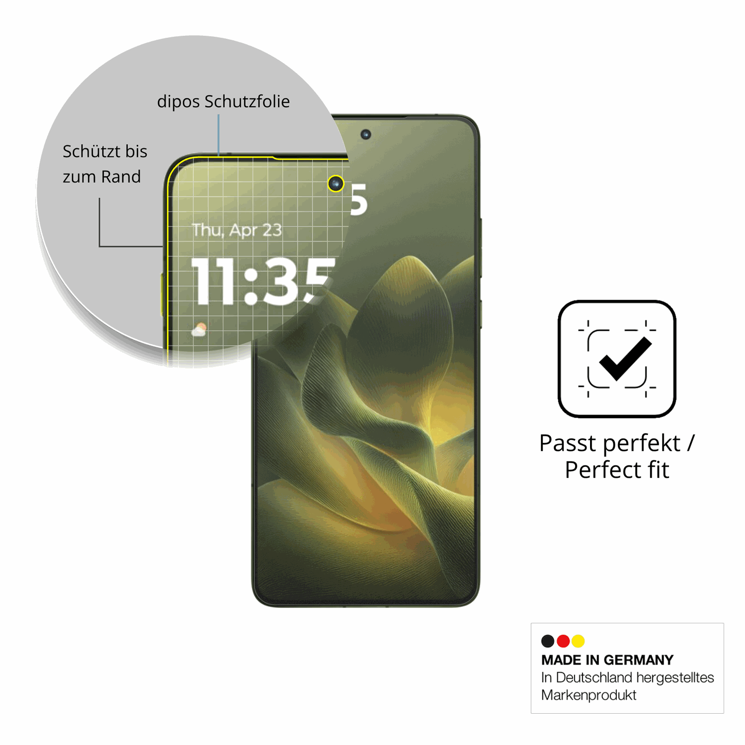 Besonders flexibler Displayschutz mit Anti-Shock-Schicht im Materialmix
