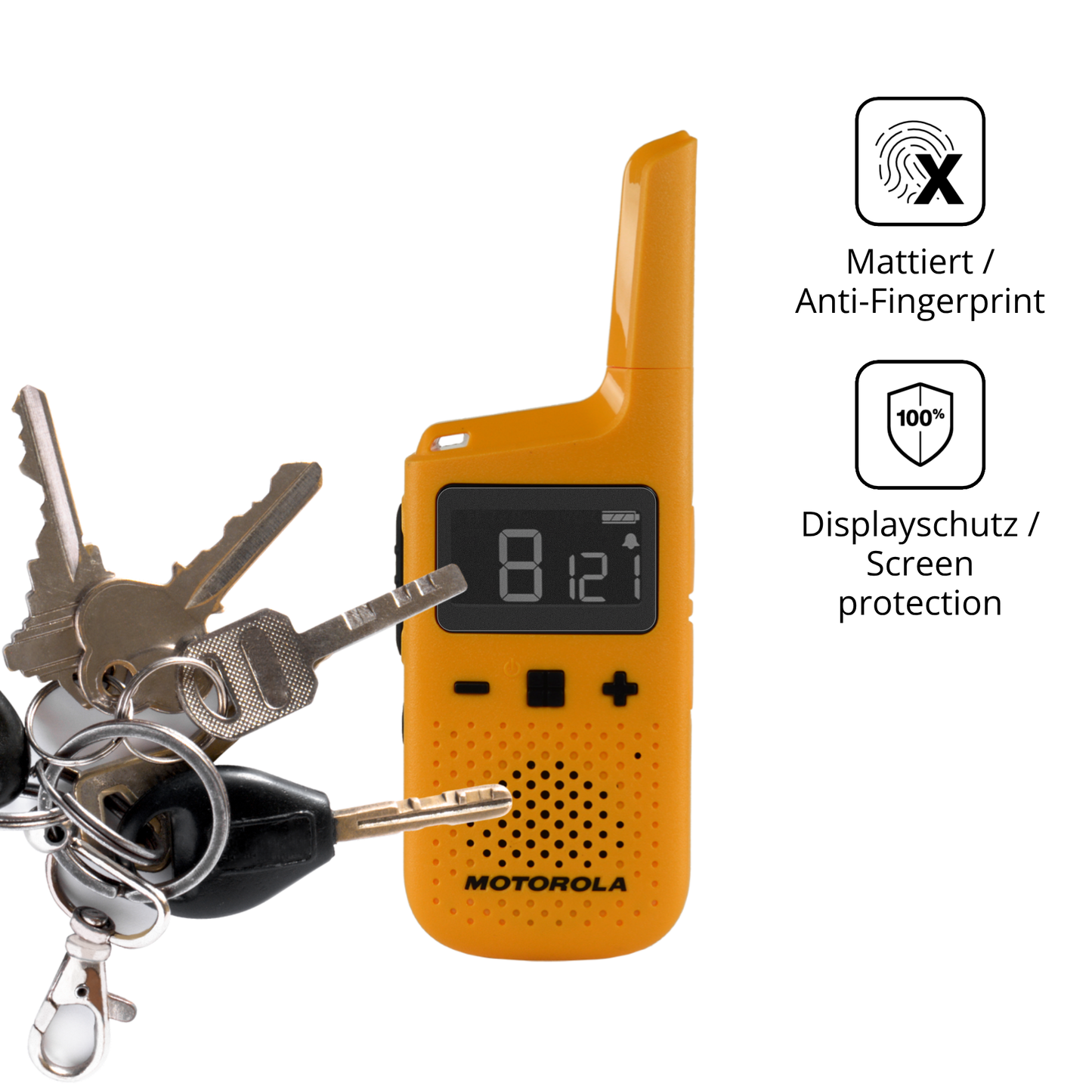 dipos Displayschutz für Motorola Talkabout T72, mattierte Oberfläche, Blickschutzfilter und perfekter Passform
