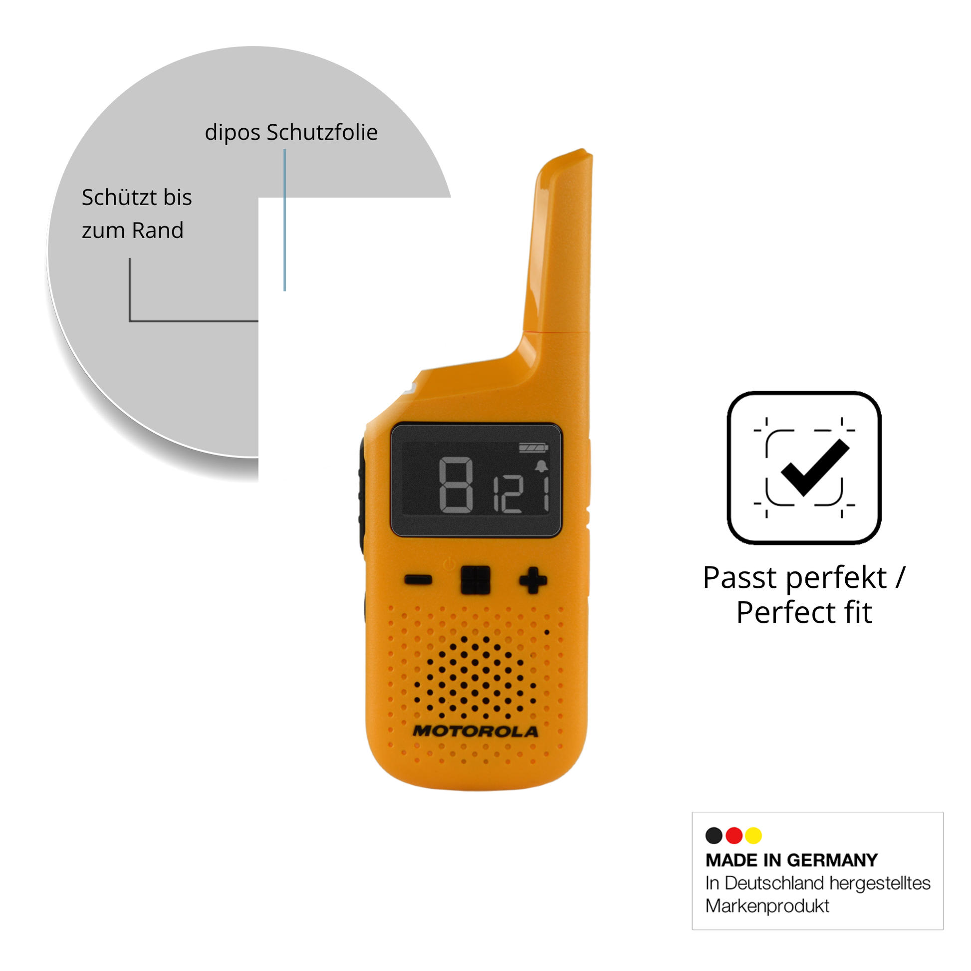 Schutz gegen Kratzer auf dem Motorola Talkabout T72 Glas durch Schlüssel oder Ähnliches