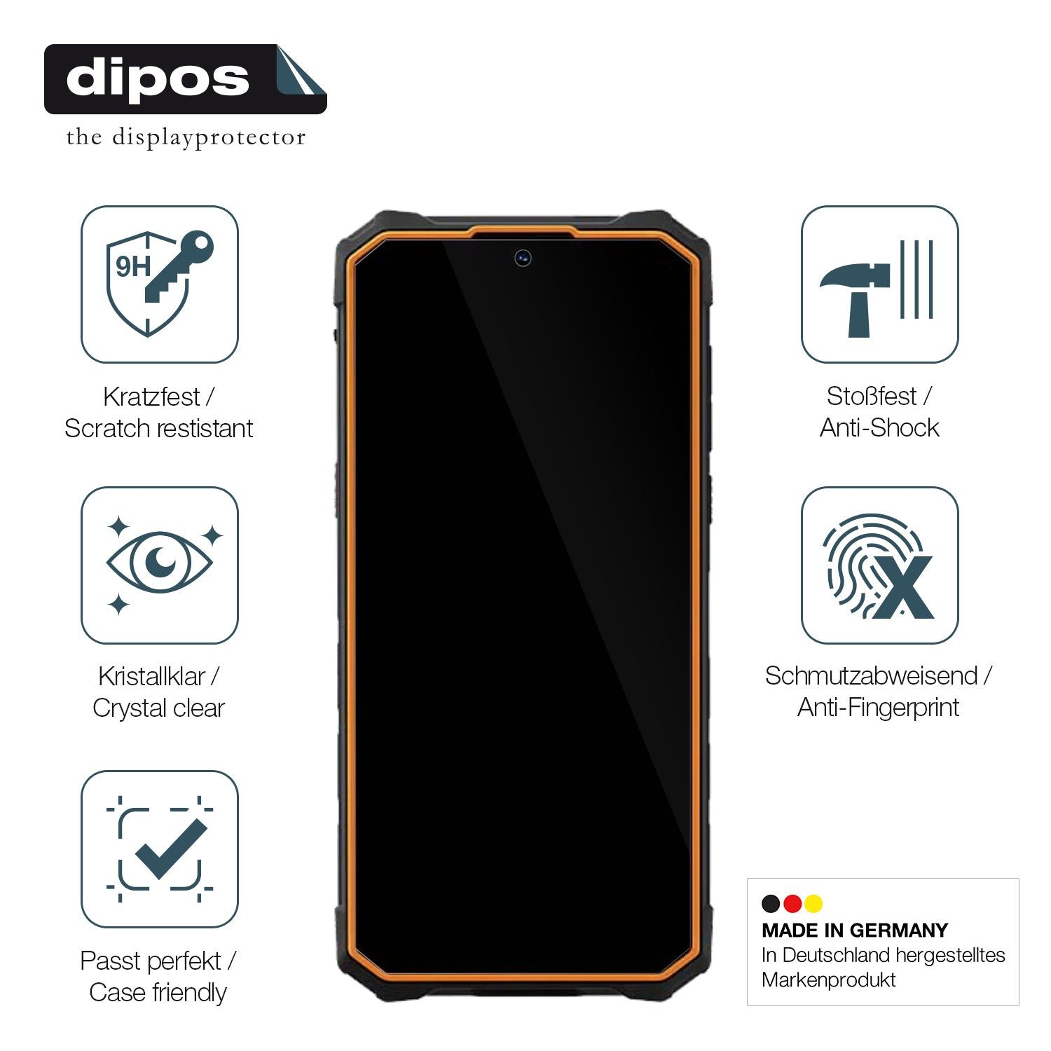 dipos Displayschutz für Moulinex i-Companion Touch Pro, mattierte Oberfläche, geringe Dicke und perfekte Passform