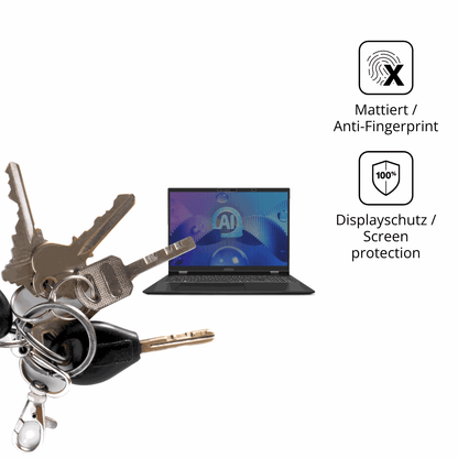 dipos Displayschutz für msiprestige 16 ai evo b1m, mattierte Oberfläche, Blickschutzfilter und perfekter Passform